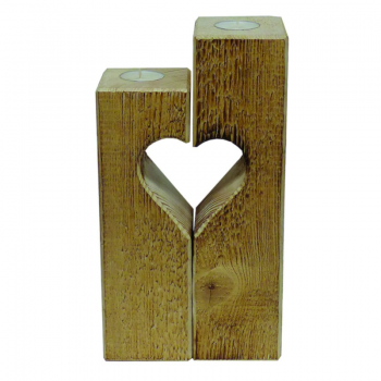 Teelichthalter mit Herzausschnitt (2-er Set)